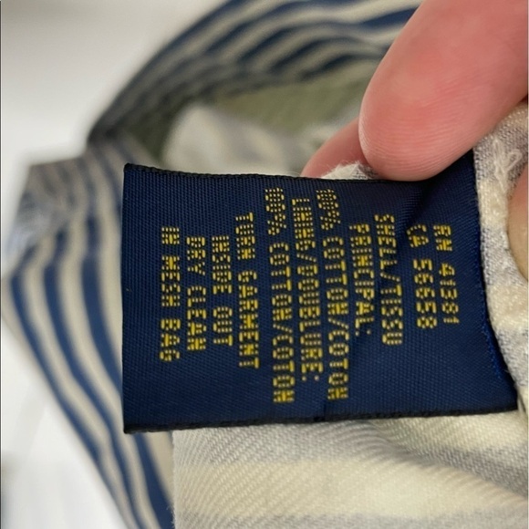 NWT Ralph Lauren Blue & White Stripe Pleated Dress Size 14 653 - Picture 7 of 7